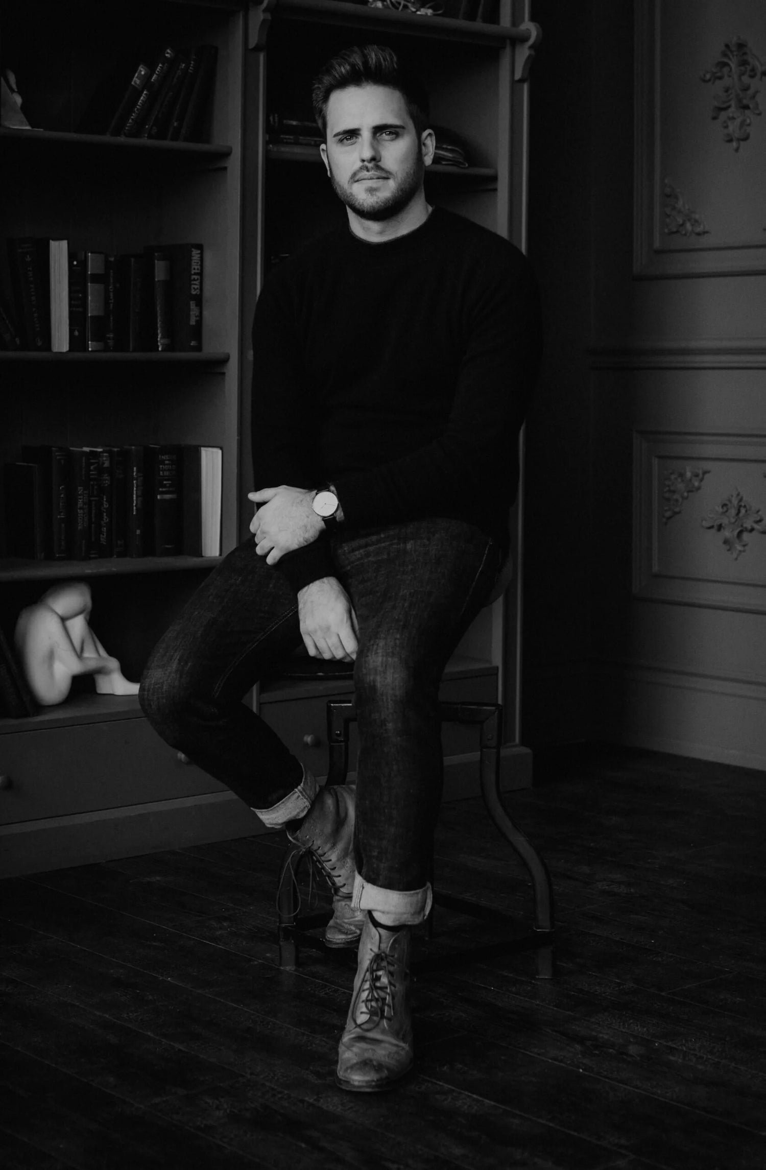 man sitting on a chair